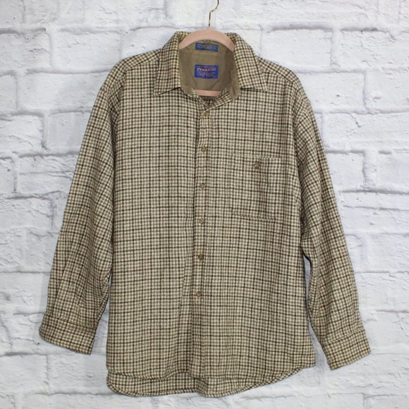 Pendleton Other - Vintage! Pendleton Wool Elbow Patch Flannel Button-Down Shirt Size XL